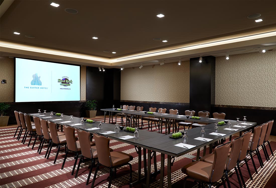 Executive Conference Room with U-Shaped Table at Seminole Hard Rock Hollywood