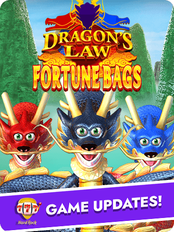 Dragon's Law Fortune Bags Konami slot game in Hard Rock Jackpot Casino