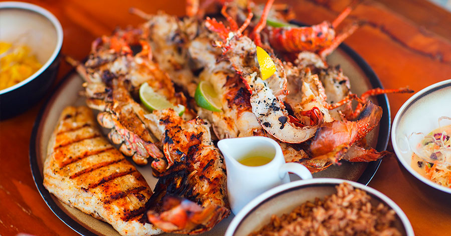 Platillo de mariscos en Cancún