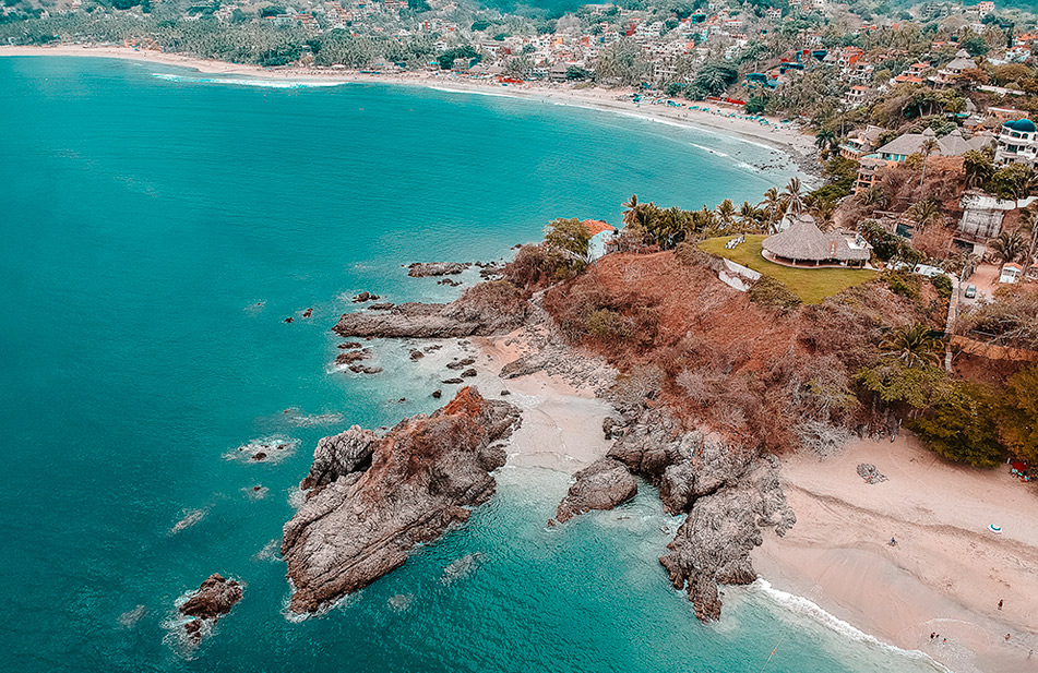 Aerial View of Beach of the Dead in Sayulita