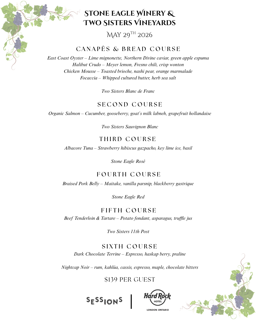 A Night of Culinary Artistry & World-Class Wines