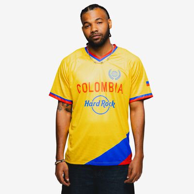 Colombia Soccer V-Neck Tee in Yellow