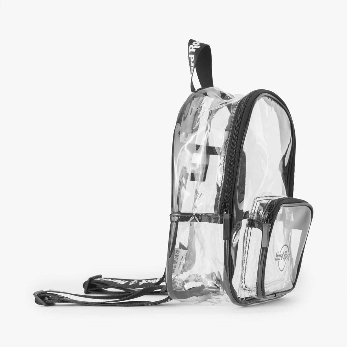 Clear Stadium Backpack With Repeat Logo Straps in Black and White image number 4