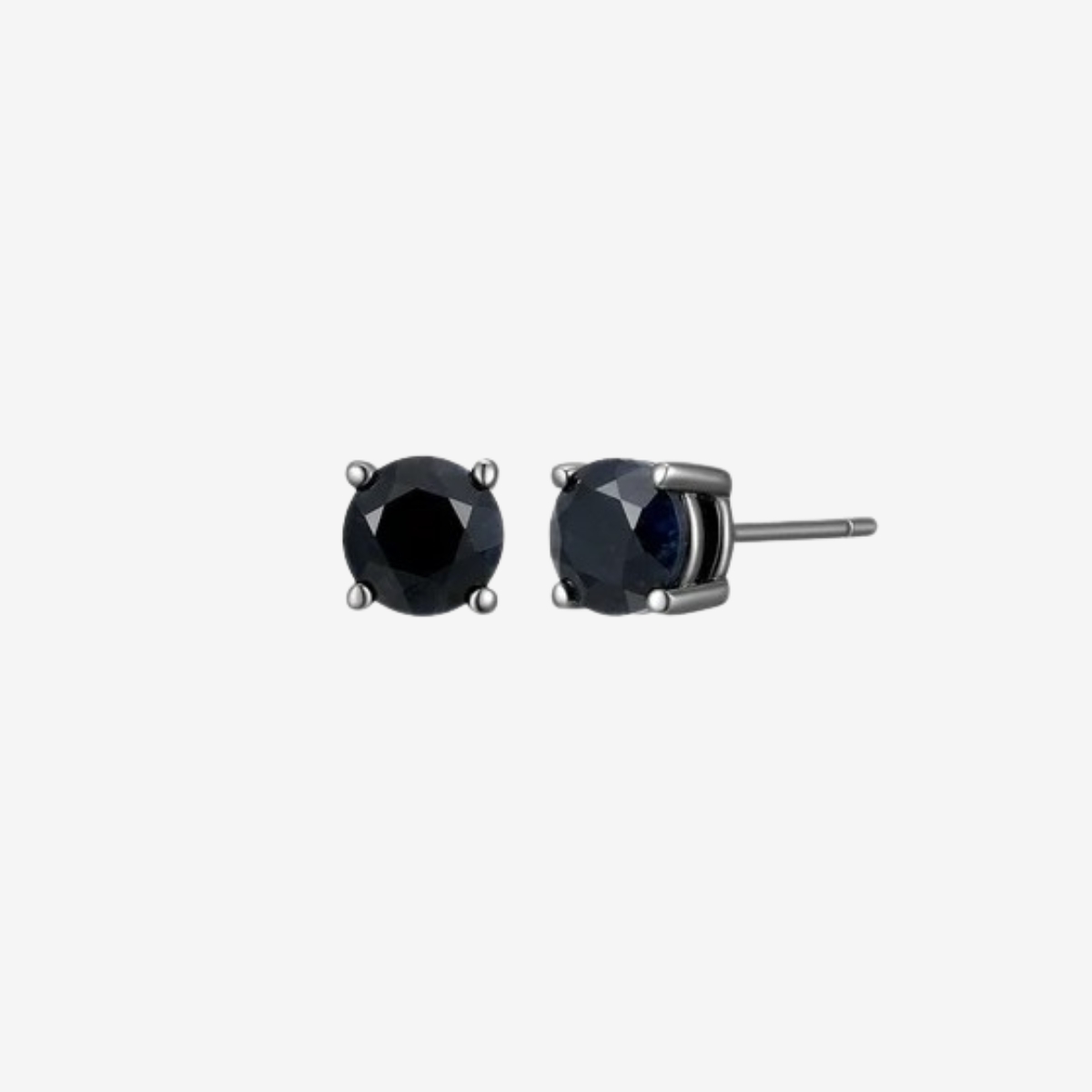 Ethos Black Sapphire and Gun Metal Stud Earrings image number 2