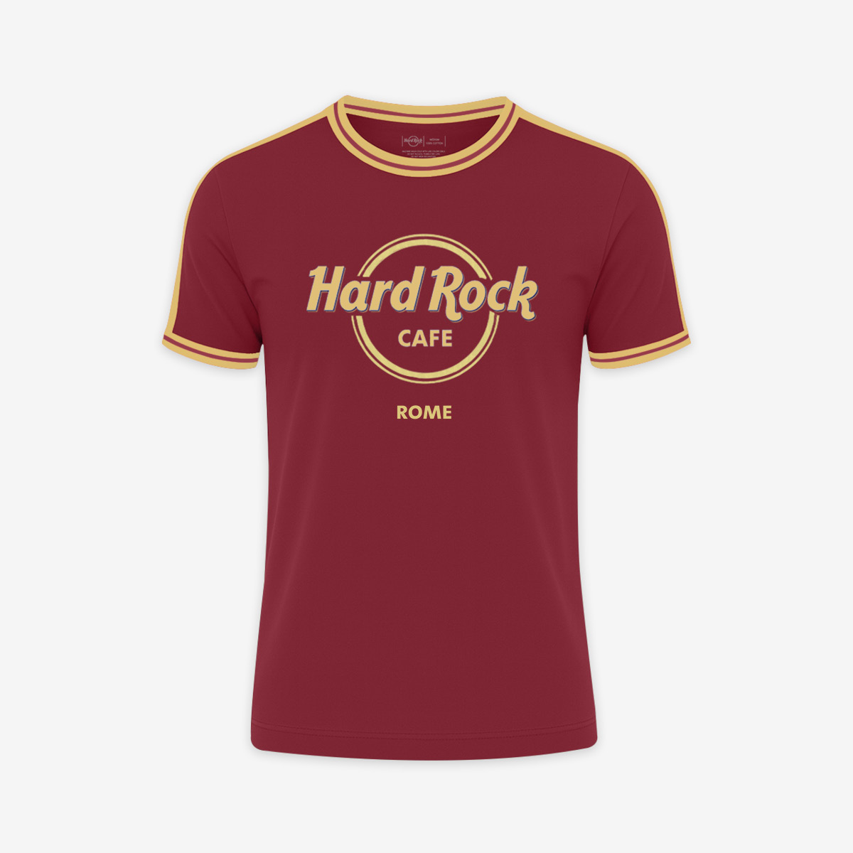 Adult Fit Rome Ringer Tee in Maroon and Gold image number 1