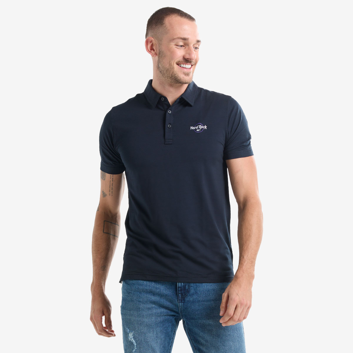 Hard Rock Bet x Travis Mathew Heather Polo in Black image number 1
