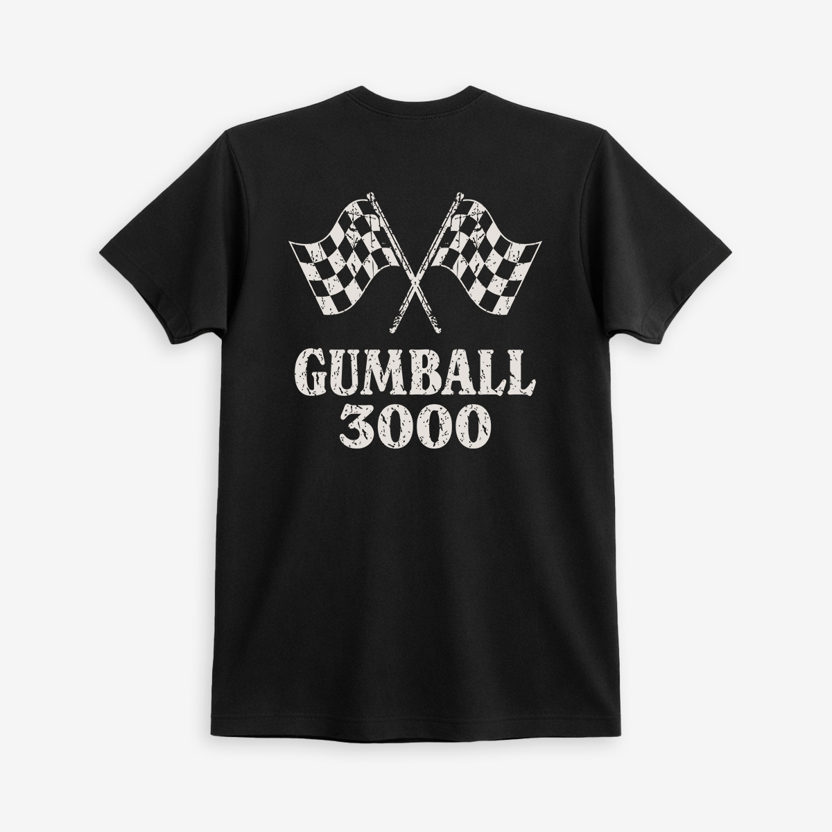 Gumball 2026 Checkered Flag Crew Tee in Black image number 1