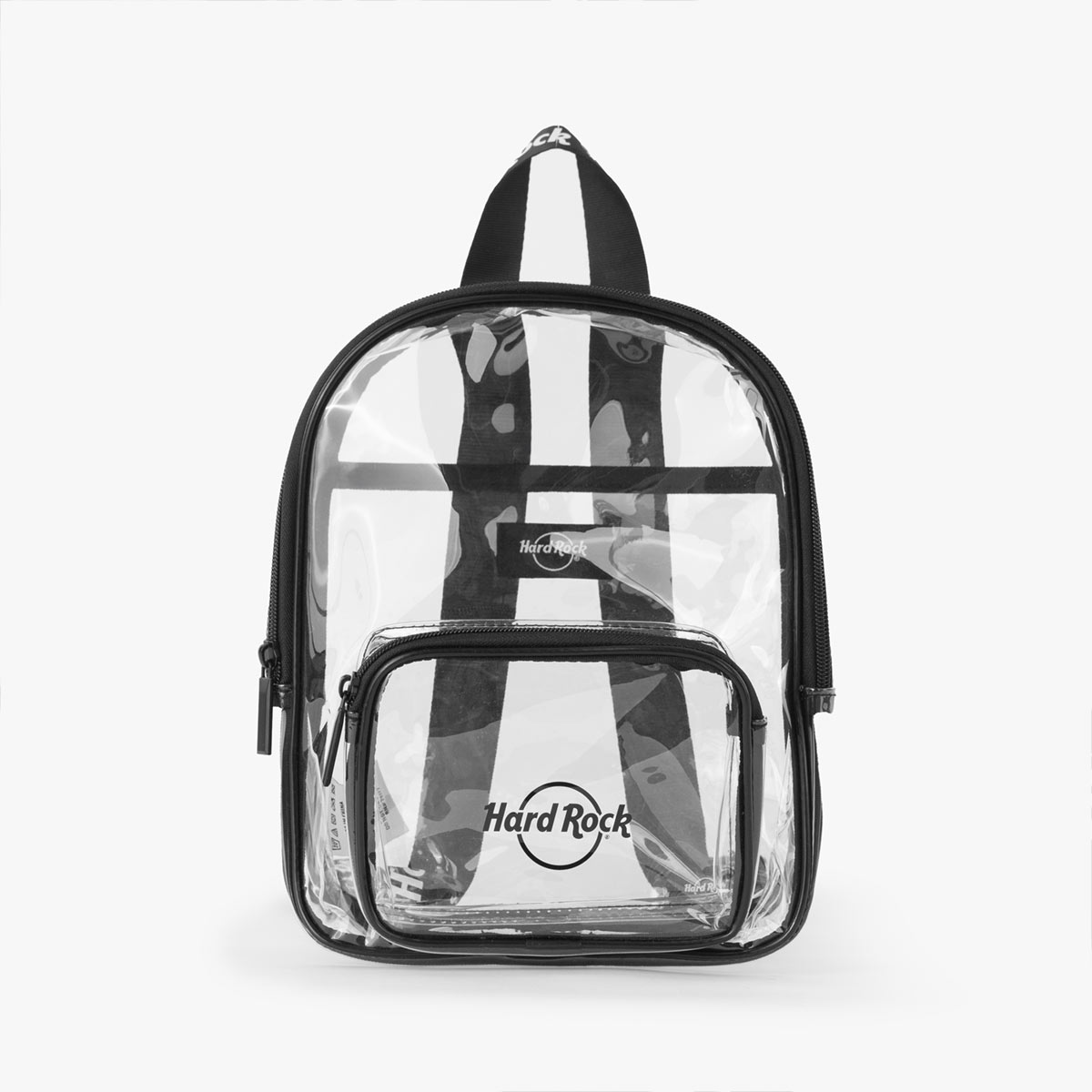 Clear Stadium Backpack With Repeat Logo Straps in Black and White image number 1