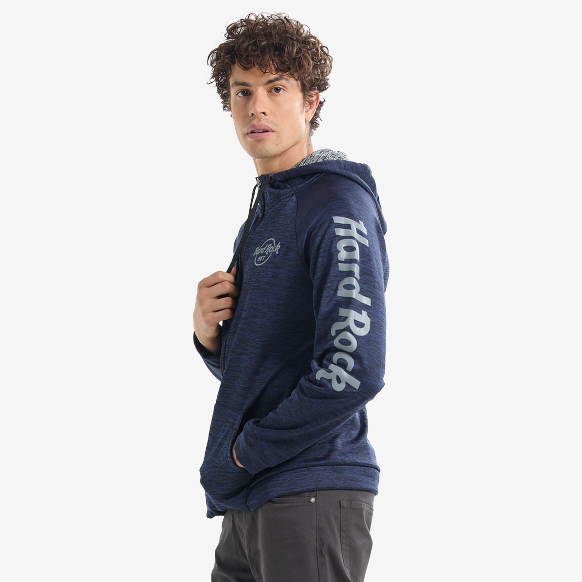 Hard Rock Bet Performance Zip Hoodie in Navy Blue image number 1