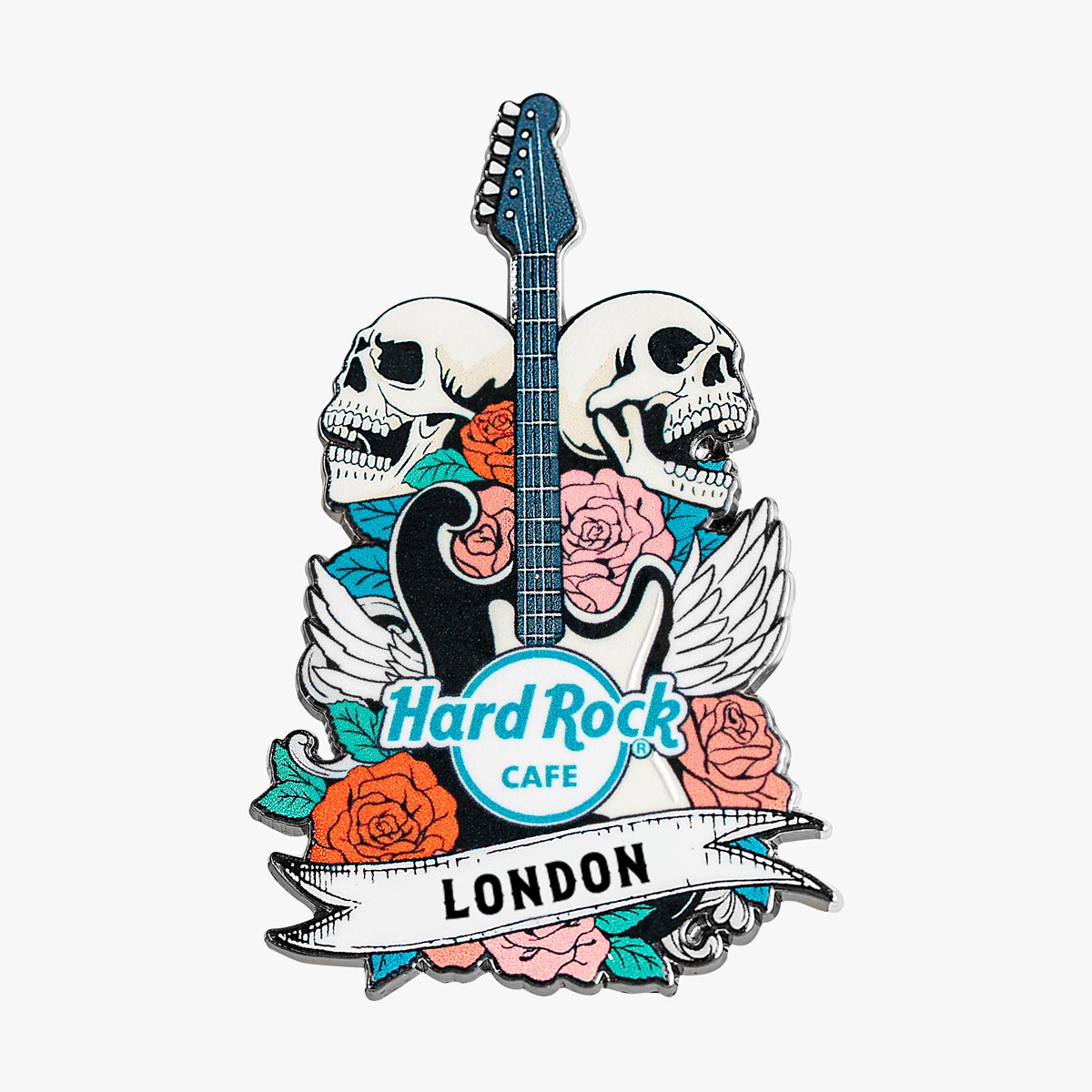 Limited Edition Skulls and Roses Guitar Pin image number 1