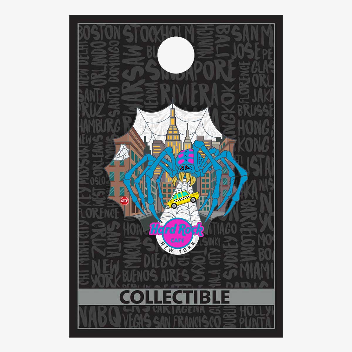Collectible New York City Spider Web Skyline Pin image number 2