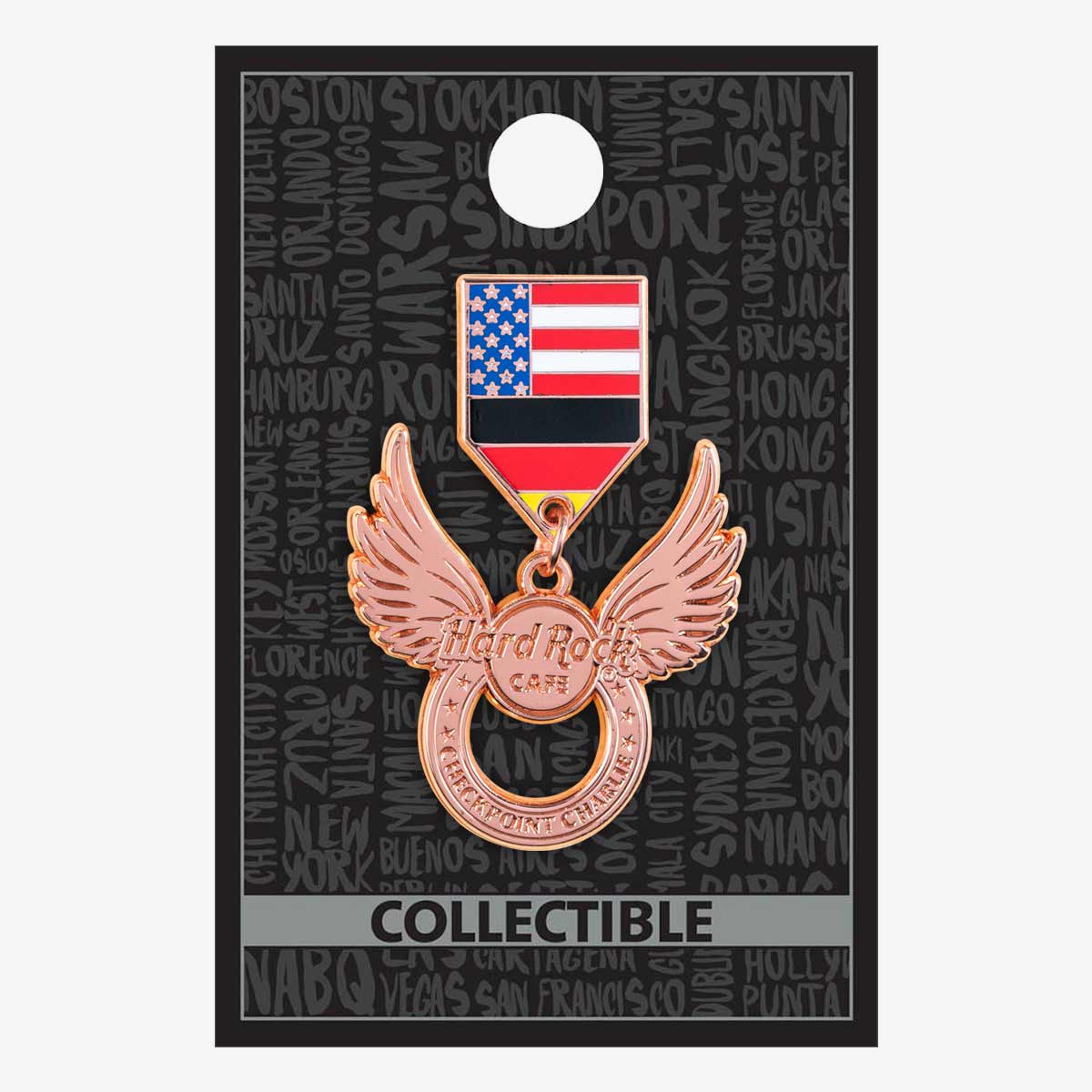 Collectible Checkpoint Charlie Wing Medallion Pin image number 2