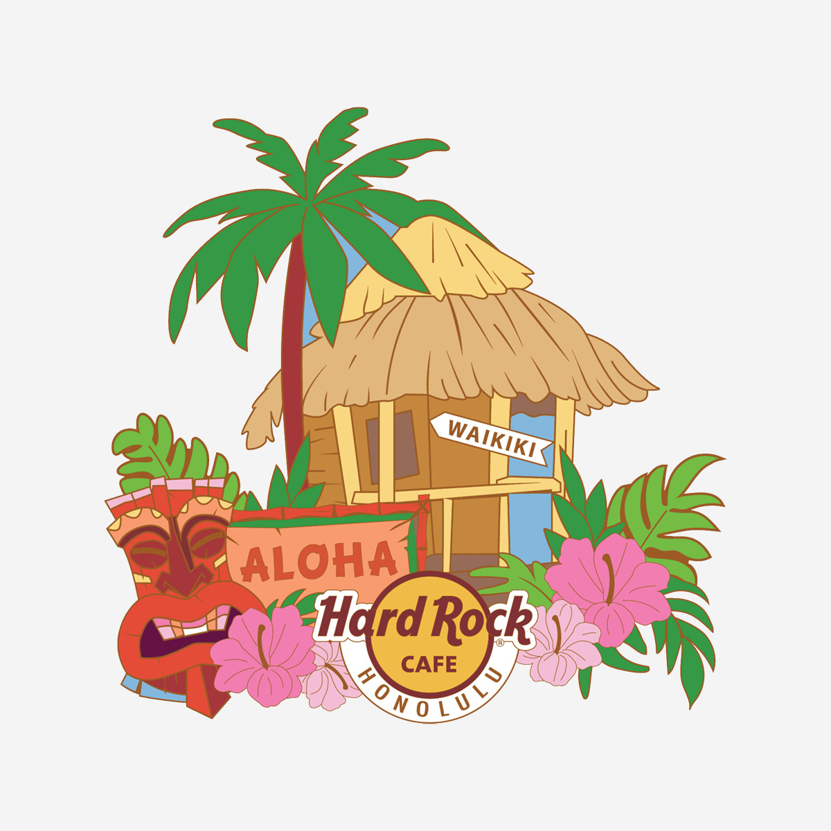 Honolulu Tiki Hut Pin image number 1