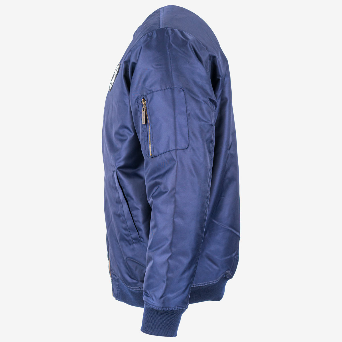 Cross Guitars Quilted Bomber Jacket in Navy image number 4